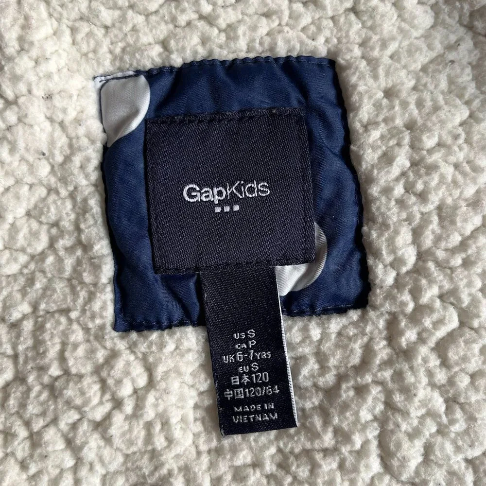 Gap sherpa-lined polka dot vest S 6-7